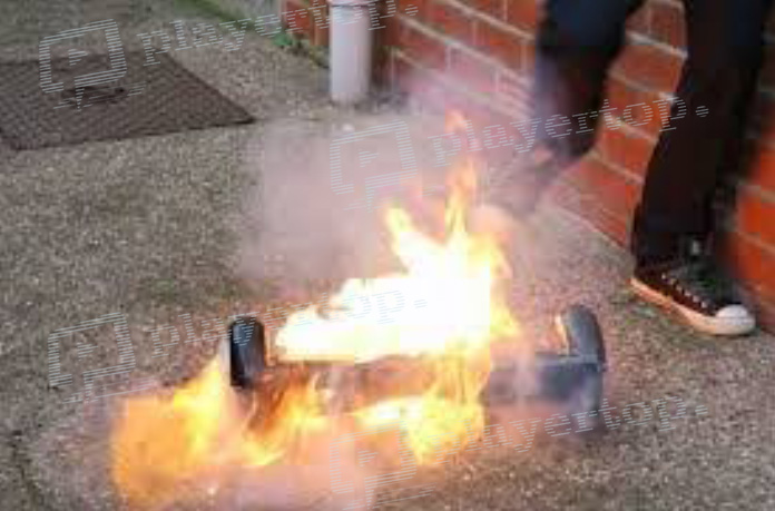 Hoverboard qui prend feu